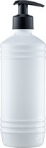 Lege Plastic Fles 500 ml PET wit - met zwarte pomp - set van 10 stuks - Navulbaar - Leeg