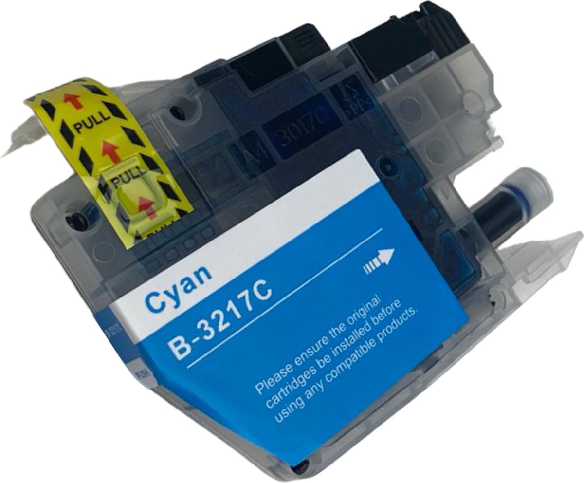 Inktplace Huismerk LC3217 Inkt cartridge Cyan / Blauw geschikt voor Brother