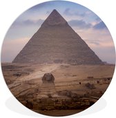 WallCircle - Wandcirkel ⌀ 60 - Vooraanzicht piramide van Caïro - Egypte - Ronde schilderijen woonkamer - Wandbord rond - Muurdecoratie cirkel - Kamer decoratie binnen - Wanddecoratie muurcirkel - Woonaccessoires