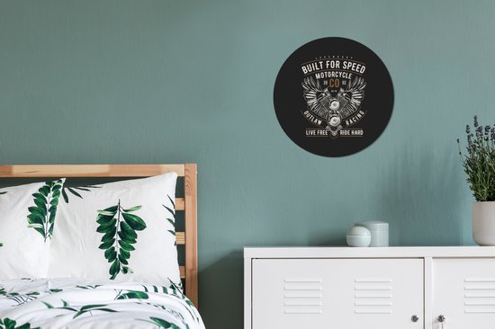 WallCircle - Wall Circle - Wall Circle Inside - Mancave - Ailes - Vintage - Moteur - 30x30 cm - Décoration murale - Peintures Ronds