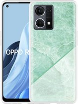 Oppo Reno7 Hoesje Green Marble - Designed by Cazy