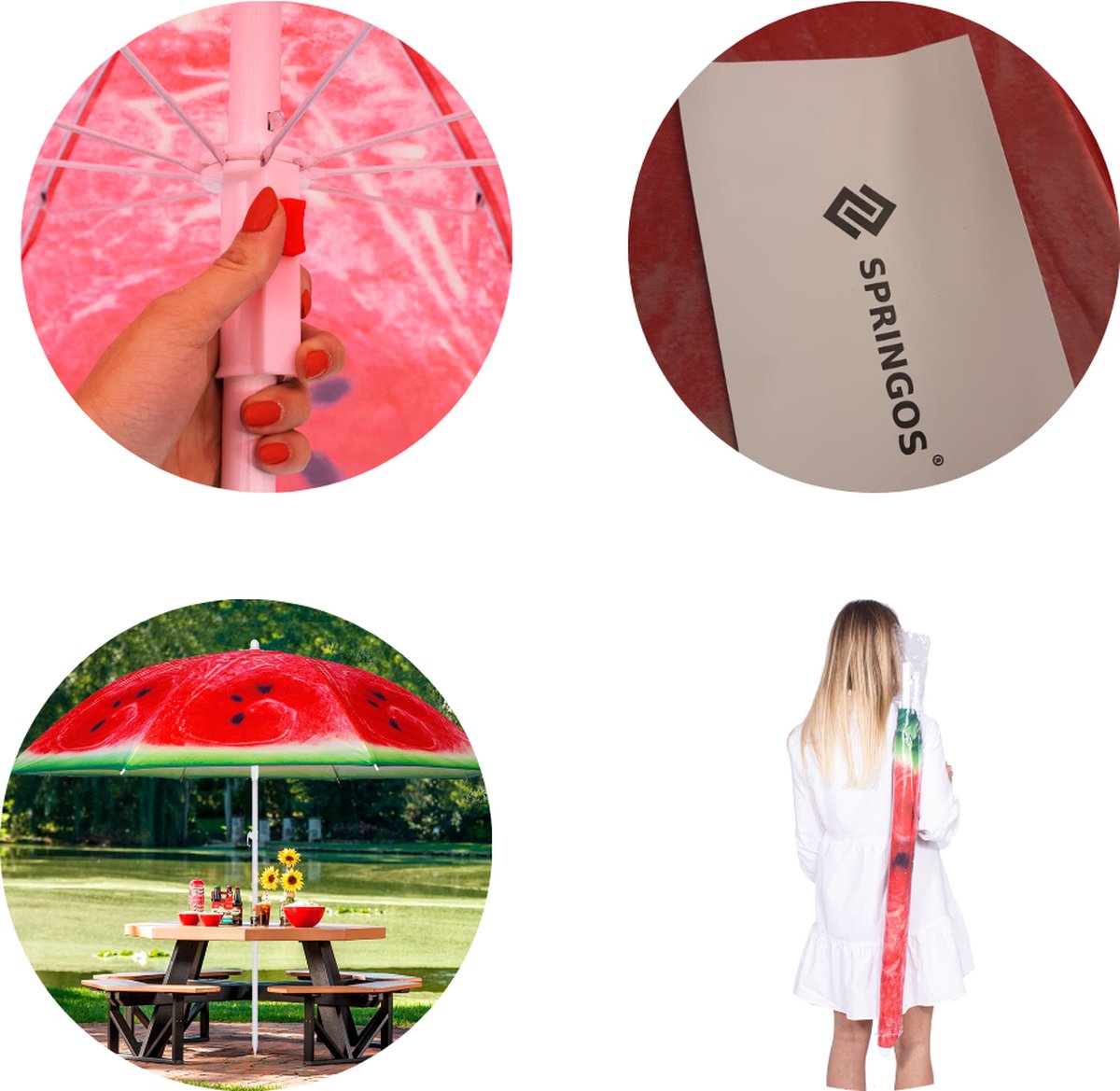 SUN & SURF Grote parasol voor het strand, kantelbaar
