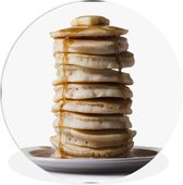 Pile de crêpes épaisses Assiette en plastique cercle mural ⌀ 60 cm - impression photo sur cercle mural / cercle vivant (décoration murale)