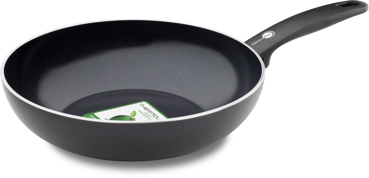 GreenPan Cambridge wokpan 28cm - zwart - inductie - PFAS-vrij | bol.com