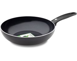 GreenPan Cambridge Wokpan 28cm - 3.5L - PFAS-vrije antikleeflaag – Wokpan inductie – Keramische pan - Ovenbestendig tot 230°C –Koudgrepen - Zonder deksel - Zwart