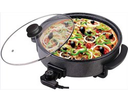 Bavary® Hapjespan - Elektrische Hapjespan 42 cm x 9 cm diep - Pizza pan - Regelbare thermostaat -…