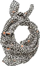 Sjaaltje voor Vrouwen - Panterprint - Safari Print - Zwart Beige - 70 cm x 70 cm