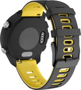 Siliconen bandje - geschikt voor Huawei Watch GT / GT Runner / GT2 46 mm / GT 2E / GT 3 46 mm / GT 3 Pro 46 mm / GT 4 46 mm / Watch 3 / Watch 3 Pro / Watch 4 / Watch 4 Pro - zwart-geel