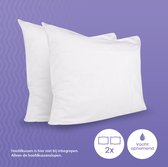 Cillows - Taies d' Taies d'oreiller Molton avec fermeture éclair - 2x Protège coussin 60x70 cm - Wit