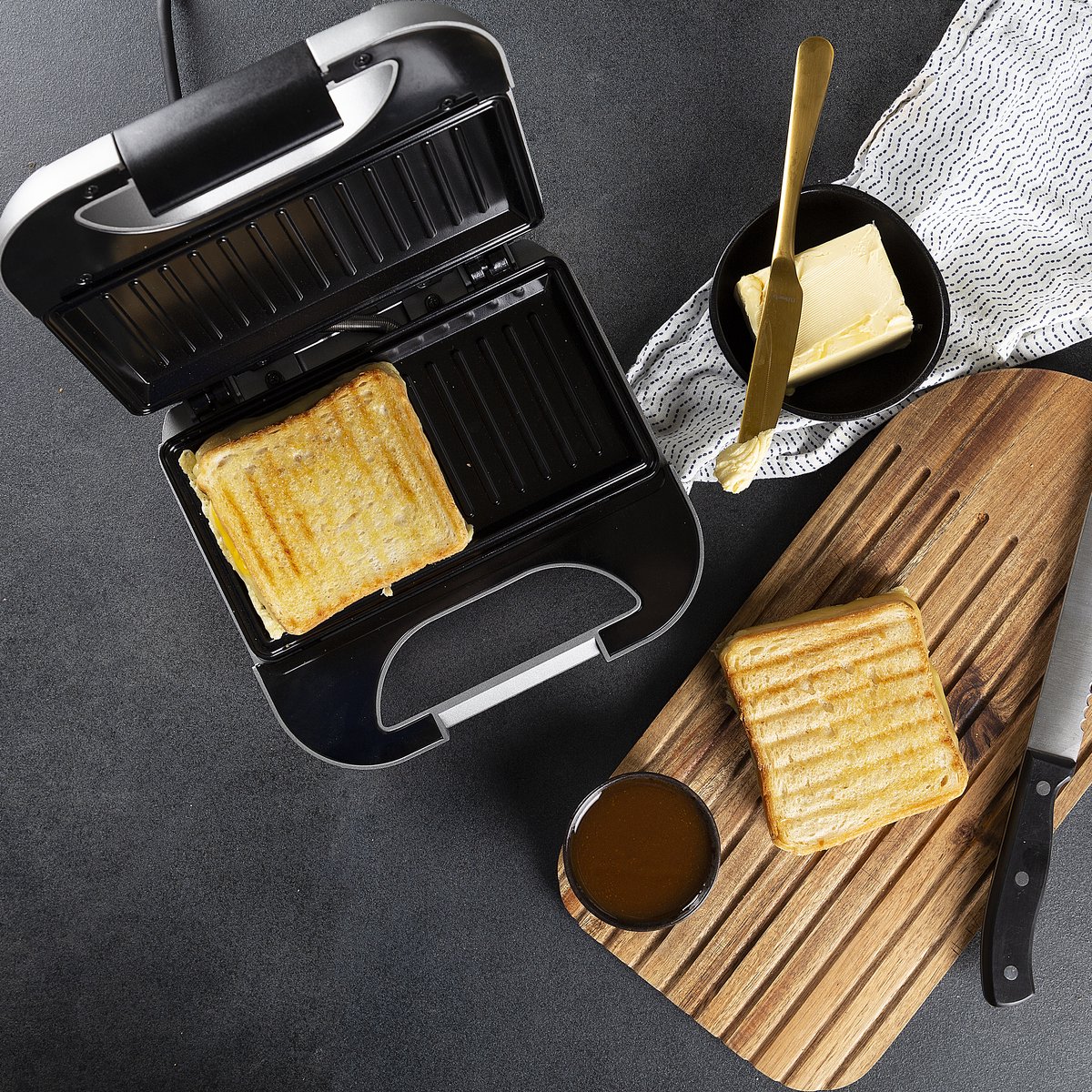 Vermogen van 750 W zorgt voor snelle tosti's in korte tijd