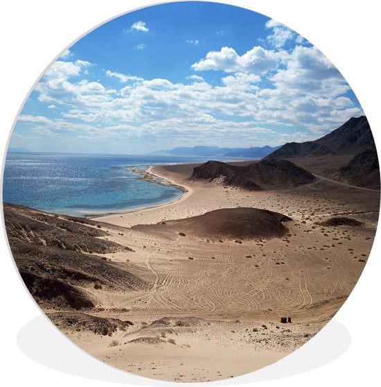 L'assiette en plastique cercle du mur de la Mer Rouge Israël ⌀ 120 cm / Mer et plage - impression photo sur cercle mural / cercle vivant (décoration murale) XXL / Groot format!