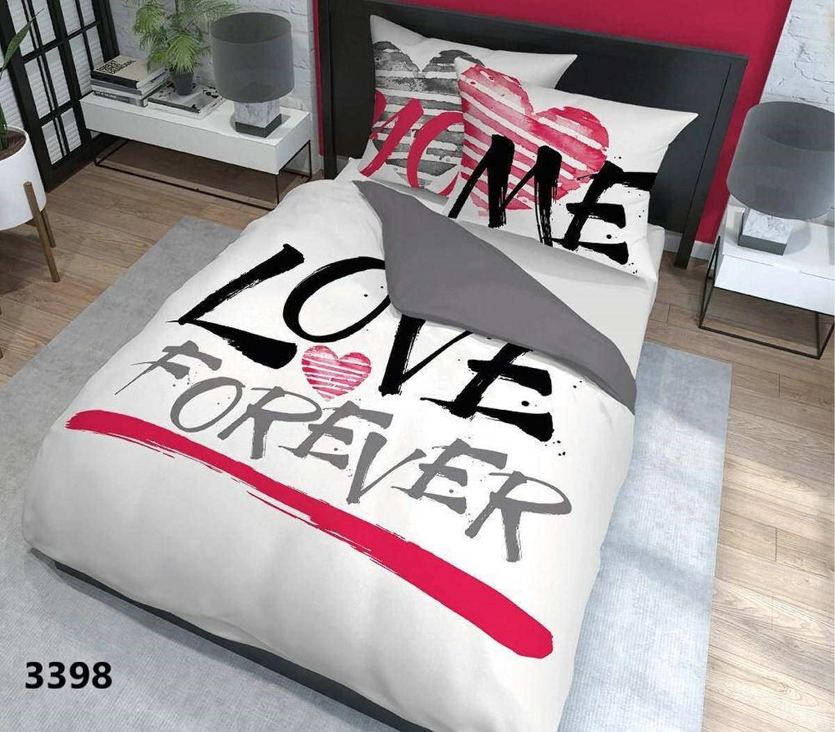Dekbedovertrek - Tweepersoons - 140x200cm. Love forever.