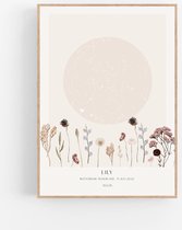 Persoonlijke sterrenhemel poster | WILDFLOWER x ELLIE - 21x30 cm - Sterrenhemel poster - Babykamer en kinderkamer