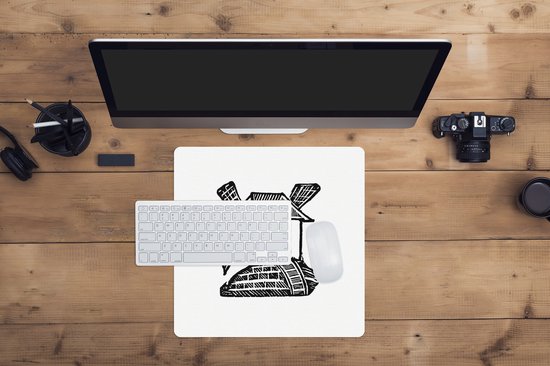 Muismat XXL 40x40 cm - Bureau onderlegger - Bureau mat Retro - Vintage - Windmolen - Bureaumat - Gaming mousepad xl - Bureaulegger groot - Computer deskmat