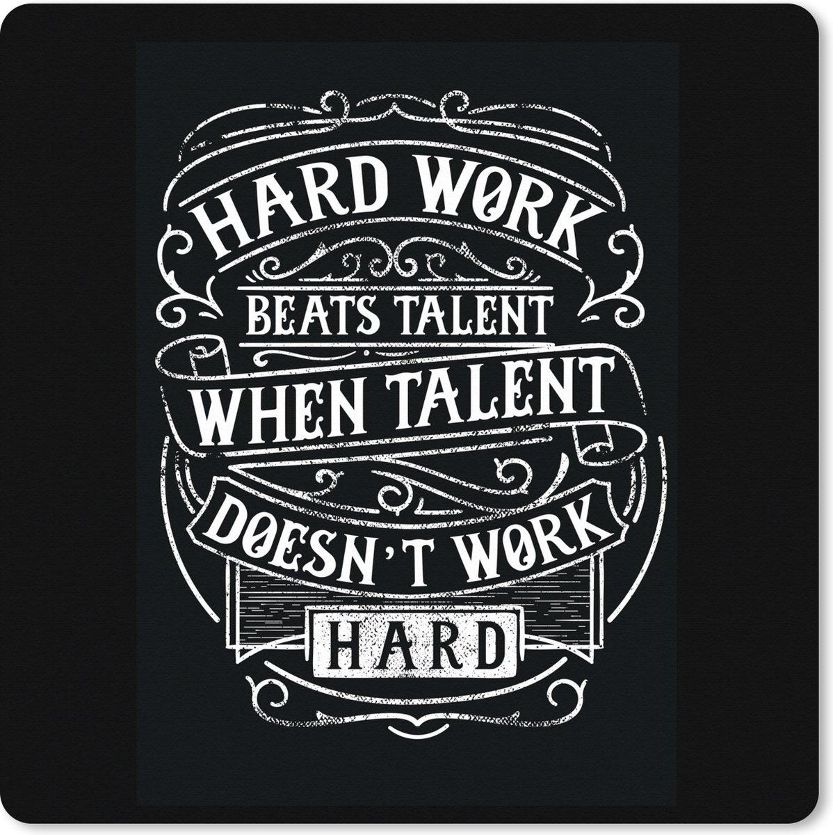 Muismat XXL 40x40 cm - Bureau onderlegger - Bureau mat Werk - Retro - Quote - Bureaumat - Gaming mousepad xl - Bureaulegger groot - Computer deskmat