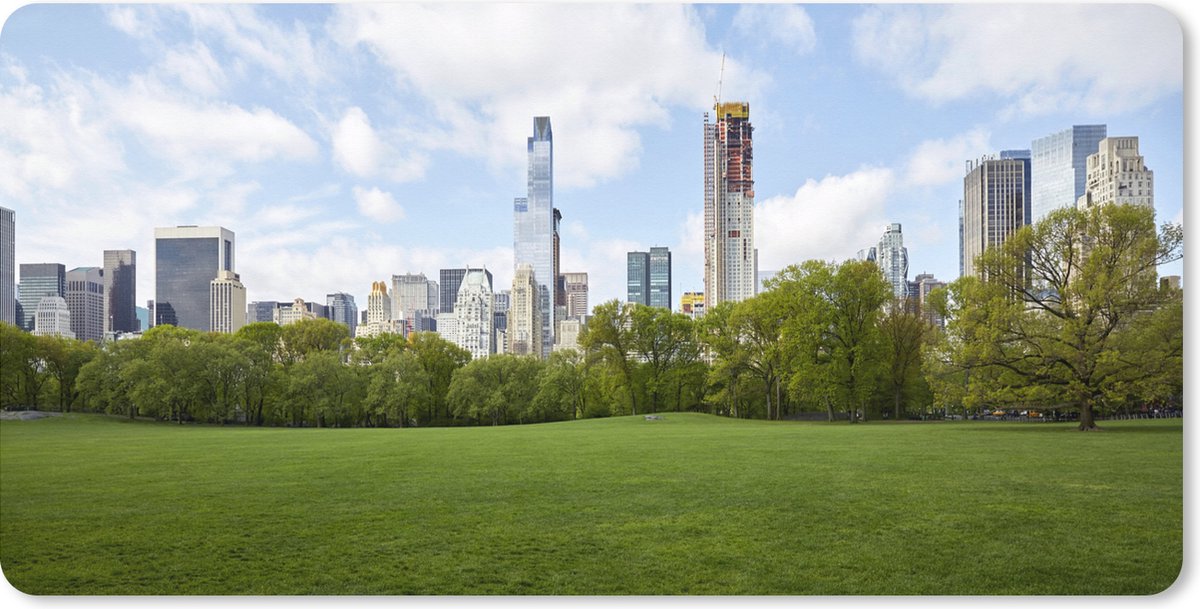 Muismat XXL 120x60 cm - Bureau onderlegger - Bureau mat New York - Skyline - Central Park - Bureaumat - Gaming mousepad xl - Bureaulegger groot - Computer deskmat