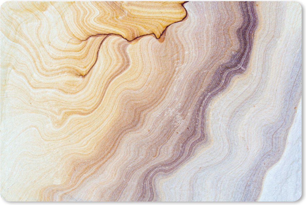 Muismat XXL 90x60 cm - Bureau onderlegger - Bureau mat Marmer - Textuur - Zandsteen - Goud - Marmer printlook - Bureaumat - Gaming mousepad xl - Bureaulegger groot - Computer deskmat