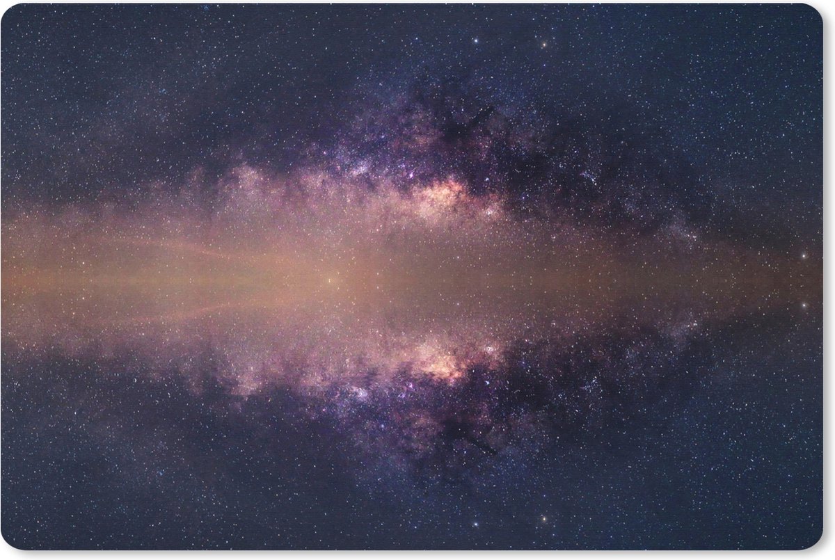 Muismat XXL 120x80 cm - Bureau onderlegger - Bureau mat De Melkweg bij een blauwkleurige lucht - Bureaumat - Gaming mousepad xl - Bureaulegger groot - Computer deskmat