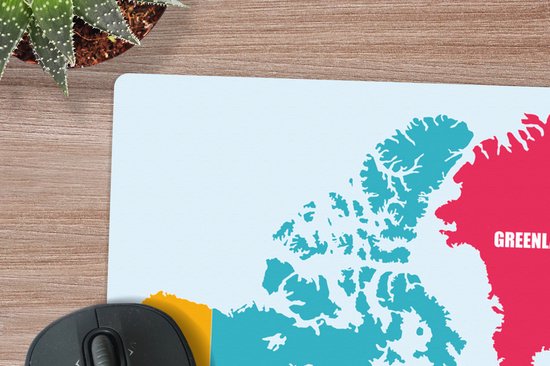 Muismat XXL 120x80 cm - Bureau onderlegger - Bureau mat Wereldkaart - Kleuren - Letters - Kinderen - Jongens - Meisjes - Bureaumat - Gaming mousepad xl - Bureaulegger groot - Computer deskmat