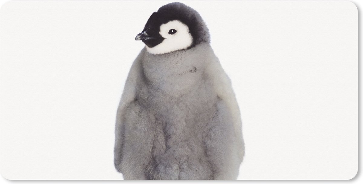 Muismat XXL 90x45 cm - Bureau onderlegger - Bureau mat Kinderen - Pinguïn - Grijs - Dieren - Meisjes - Jongens - Bureaumat - Gaming mousepad xl - Bureaulegger groot - Computer deskmat