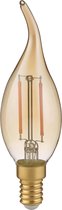 LED Lamp - Kaarslamp - Filament - Trion Kirza - 4W - E14 Fitting - Warm Wit 2700K - Dimbaar - Amber - Glas