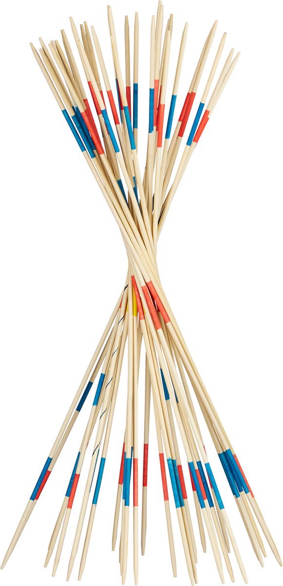 Mikado XXL Mega Uber Games - Baguettes Bois Jusqu'à 150cm, Sac Transport, Jeu Extérieur/Intérieur