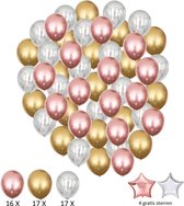 50 stuks chrome Rose Goud / zilver / goud Helium Ballonnen met Lint – Verjaardag Versiering - Decoratie voor jubileum - Feestartikelen - Trouwfeest - Geslaagd versiering - Vrijgezellenfeest - Geschikt voor Helium en Lucht