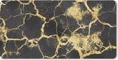 Tapis de souris XXL - Sous-main - Tapis de bureau - Goud - Or - Zwart - 80x40 cm - Tapis de souris XXL