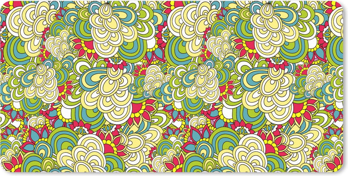 Muismat XXL 120x60 cm - Bureau onderlegger - Bureau mat Patronen - Bloemen - Lente - Bureaumat - Gaming mousepad xl - Bureaulegger groot - Computer deskmat