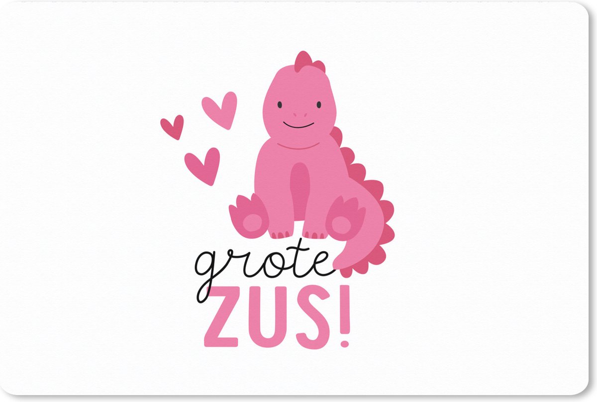 Muismat XXL 120x80 cm - Bureau onderlegger - Bureau mat Zussen - Zus - Grote zus! - Quotes - Spreuken - Bureaumat - Gaming mousepad xl - Bureaulegger groot - Computer deskmat