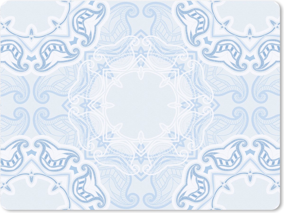 Muismat XXL 80x60 cm - Bureau onderlegger - Bureau mat Winter - Sneeuw - Abstract - Luxe - Bureaumat - Gaming mousepad xl - Bureaulegger groot - Computer deskmat - Kerst - Cadeau - Kerstcadeau voor mannen en voor vrouwen