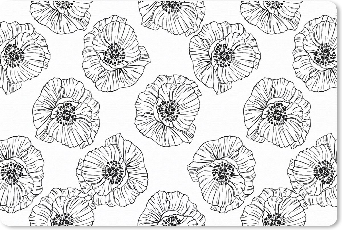 Muismat XXL 90x60 cm - Bureau onderlegger - Bureau mat Klaproos - Bloemen - Design - Bureaumat - Gaming mousepad xl - Bureaulegger groot - Computer deskmat