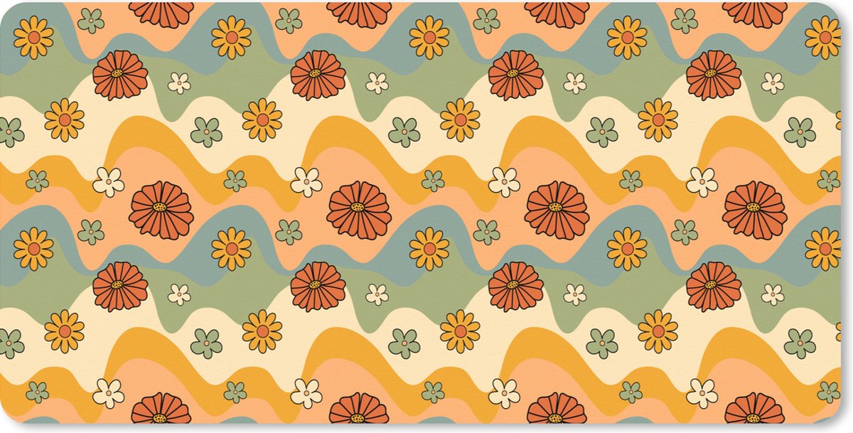 Muismat XXL 80x40 cm - Bureau onderlegger - Bureau mat Patronen - Bloemen - Vintage - Bureaumat - Gaming mousepad xl - Bureaulegger groot - Computer deskmat