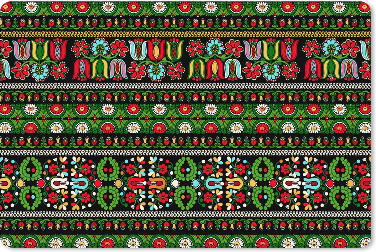 Muismat XXL 90x60 cm - Bureau onderlegger - Bureau mat Patronen - Hongaars - Folklore - Bureaumat - Gaming mousepad xl - Bureaulegger groot - Computer deskmat