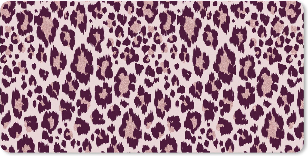 Muismat XXL 100x50 cm - Bureau onderlegger - Bureau mat Patronen - Panter - Roze - Bureaumat - Gaming mousepad xl - Bureaulegger groot - Computer deskmat