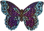 Mini-vlieger Vlinder Glitters Paars/Blauw - 10x7cm