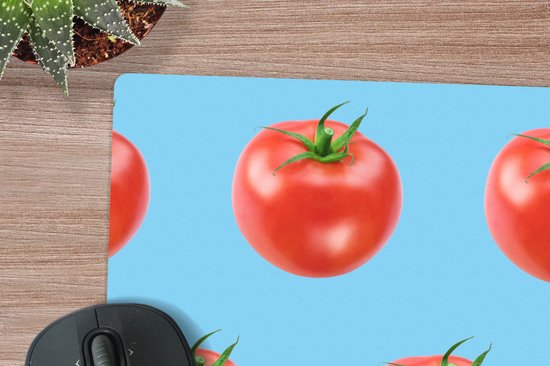 Tapis de souris XXL - Sous-main - Tapis de bureau - Tomate - Motif - Blauw - 80x60 cm - Tapis de souris XXL