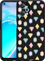 OnePlus Nord CE2 Lite Hoesje Zwart Diamonds - Designed by Cazy