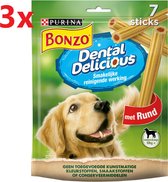 3x Bonzo (Friskies) Dental Delicious Beef - Hondensnack - 200g