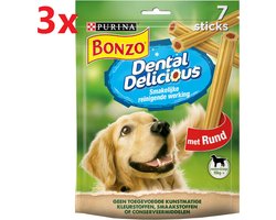 3x Bonzo (Friskies) Dental Delicious Beef - Hondensnack - 200g