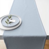 Ambiente - Katoenen tafelloper - Uni - Lichtblauw