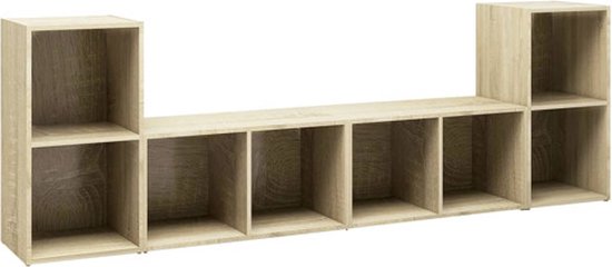 vidaXL - Tv-meubelen - 4 - st - 72x35x36,5 - cm - bewerkt - hout - sonoma - eikenkleurig