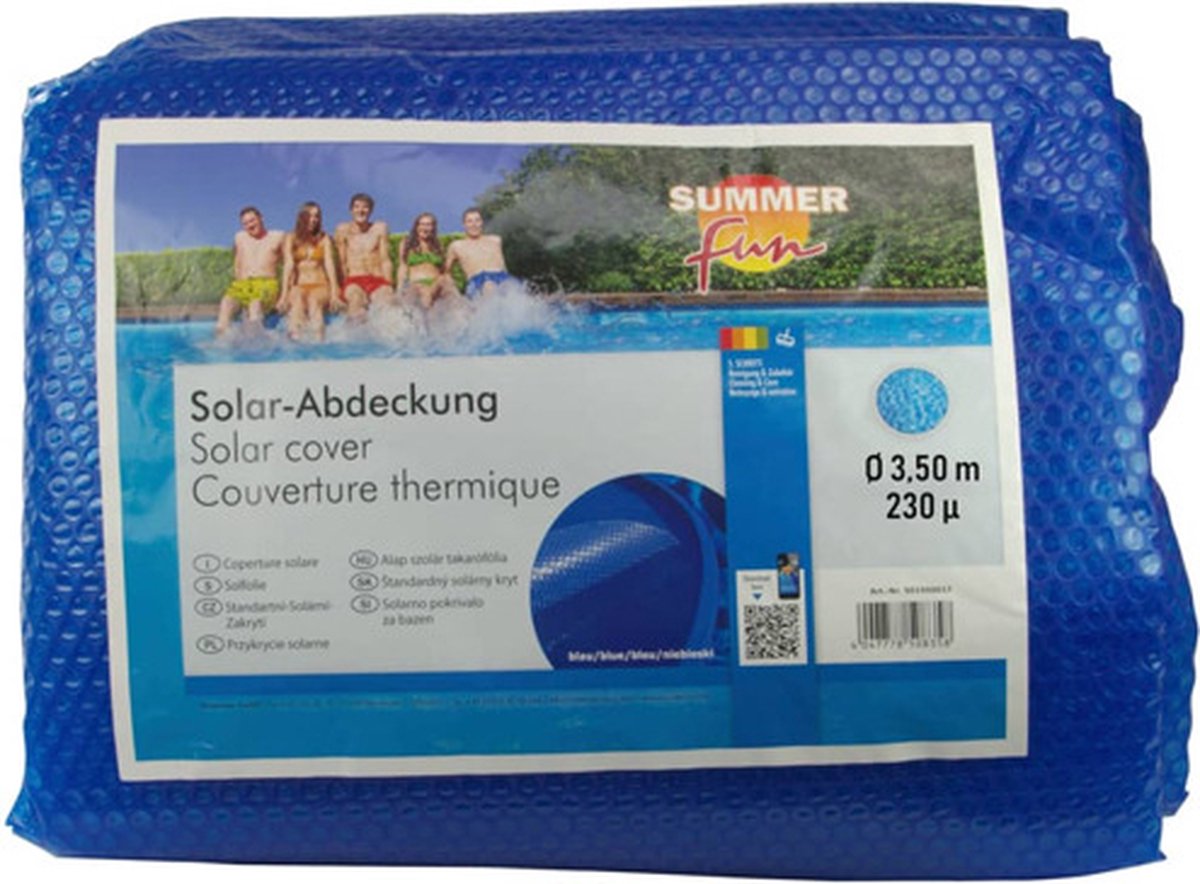 Summer Fun Zomerzwembadhoes solar rond 350 cm PE blauw