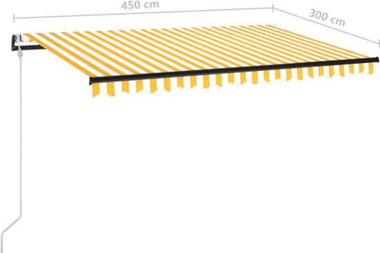 vidaXL Auvent extensible automatique 450 x 300 cm Jaune et blanc