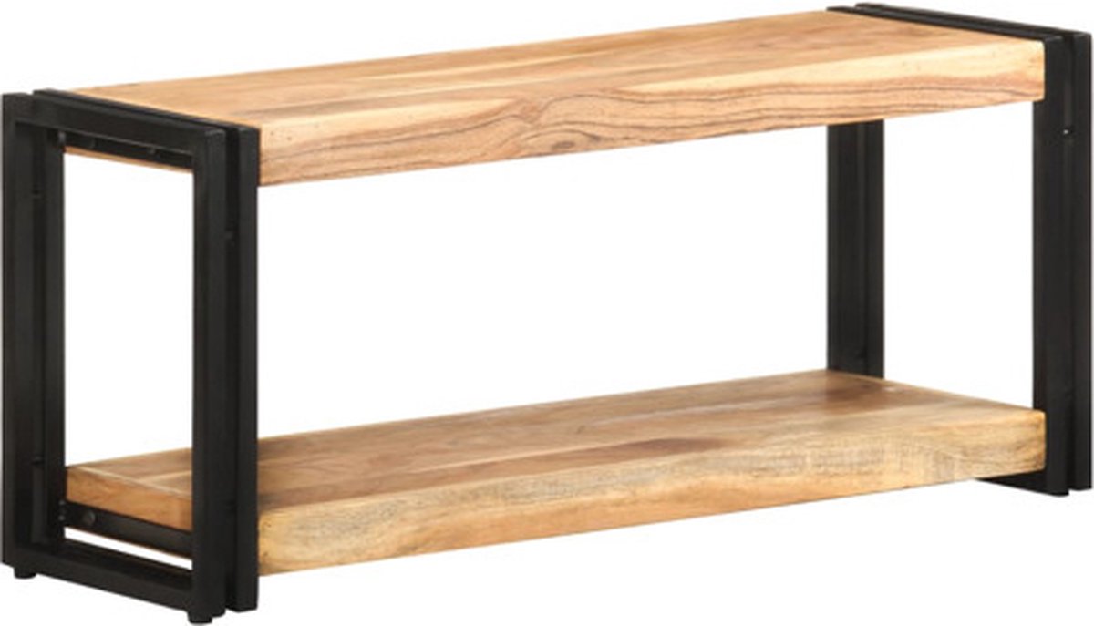 vidaXL Tv-meubel - 90x30x40 - cm - massief - acaciahout zwart