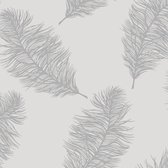 DUTCH-WALLCOVERINGS-Behang-Fawning-Feather-lichtgrijs
