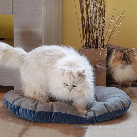 Tweed Fluweel Kussen Ferplast STUART Kussen Voor Honden En Katten - Omkeerbaar Tweed En Fluweel, Wasbaar Honden Kat Mand Wasbaar