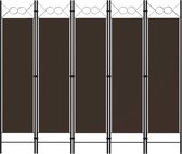 vidaXL-Kamerscherm-met-5-panelen-200x180-cm-bruin