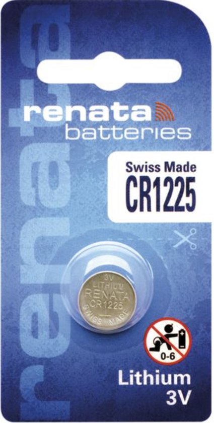 Pile au lithium Renata - Pile Knoopcel - CR1225 - 1 pièce - 3V - Fabriquée en Suisse