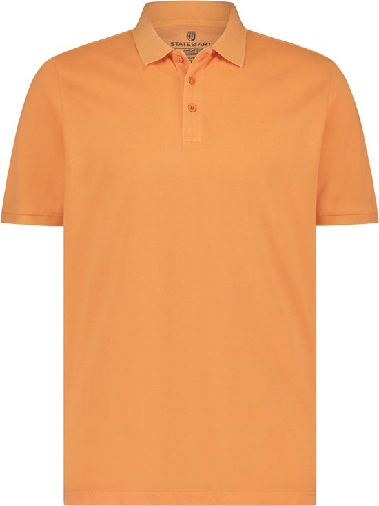 State of Art - Pique Polo Oranje - Modern-fit - Heren Poloshirt Maat XL